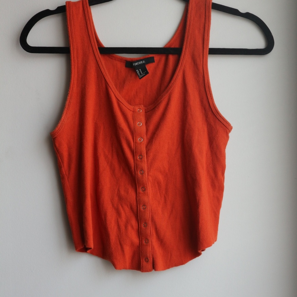 Button-up Tank Crop Top